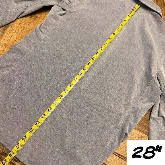 Lululemon Commission Shirt Mens M Gray Stretch Travel Button Down Hidden Pocket - Picture 11 of 12